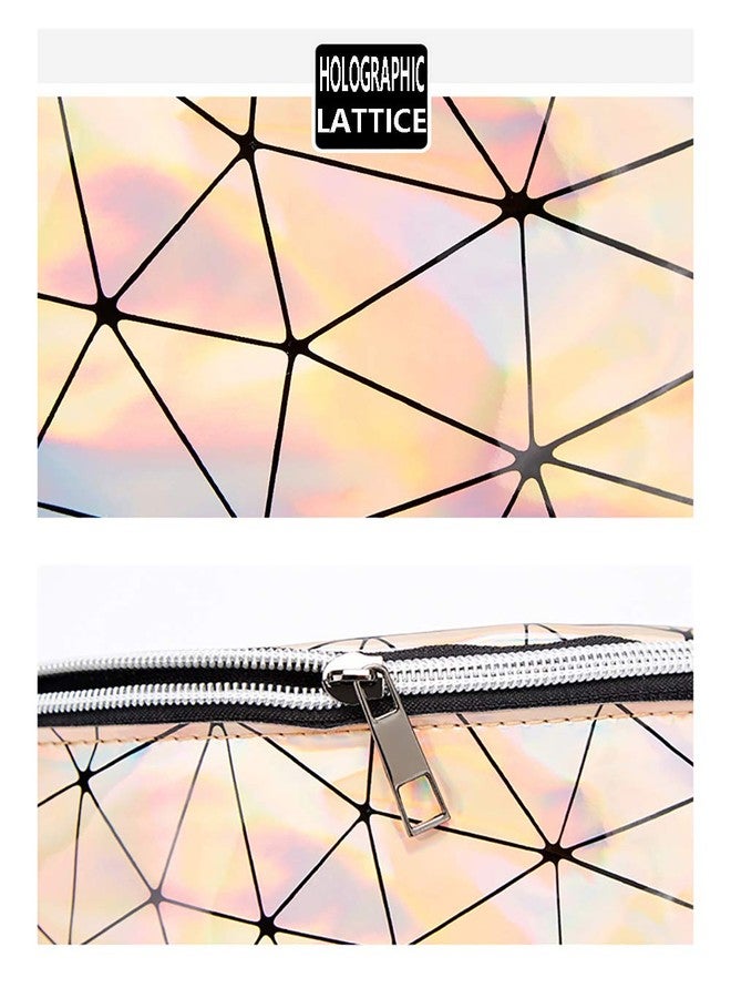 AMHDV Holographic Waist Pack, Fashion Glitter Waist Pack for Women and Girls (S1-Silver+Gold(2 Pack)) - Image 5
